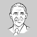 Barack Obama modern vector drawing Royalty Free Stock Photo