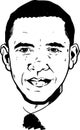 Barack Obama portrait - black and white Version Royalty Free Stock Photo