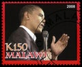 Barack Obama Postage Stamp from Malawi Royalty Free Stock Photo