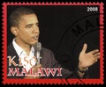 Barack Obama Postage Stamp from Malawi Royalty Free Stock Photo