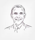 Barack Obama usa president vector sketch portrait