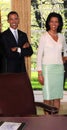 Barack Obama and Michelle Obama, wax statue in Madame Tussauds Museum New York City.