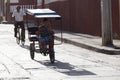 Baracoa, Cuba 29/12/2018 Cyclo taxi or rickshaw waiting for passengers