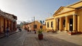 Street with colorful houses in colonial town Baracoa, Cuba