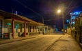 Baracoa street at night Cuba Royalty Free Stock Photo