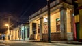 Baracoa street at night Cuba Royalty Free Stock Photo