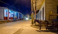 Baracoa street at night Cuba Royalty Free Stock Photo