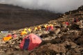 Barafu camp on Machame route Royalty Free Stock Photo