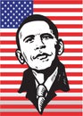 Barak Obama on flag Royalty Free Stock Photo