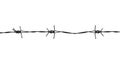 Barb wire fence on white background Royalty Free Stock Photo