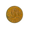 1 barbadian cent coin 1976 reverse Royalty Free Stock Photo