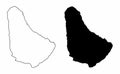 Barbados silhouette maps