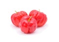 Barbados cherry Malpighia glabra L. on white Royalty Free Stock Photo