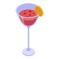 Barbados cocktail icon, isometric style Royalty Free Stock Photo