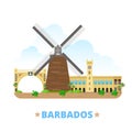 Barbados country design template Flat cartoon styl