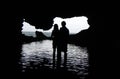 Barbados - Couple in Animal Flower Cave Royalty Free Stock Photo