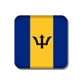 Barbados flag button icon isolated on white background