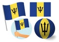 Barbados flag icon set Royalty Free Stock Photo