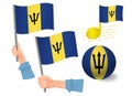 Barbados flag icon set Royalty Free Stock Photo