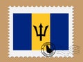 Barbados Flag Postage Stamp Vector illustration Eps 10