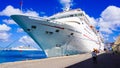 Barbados - May 11, 2016: The Carnival Cruise Ship Fascination at dock Royalty Free Stock Photo