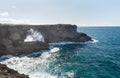 Barbados Ocean and rocks Next to Animal Flower Cave. Atlantic Ocean. Caribbean Sea Island Royalty Free Stock Photo