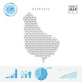 Barbados People Icon Map. Stylized Vector Silhouette of Barbados. Population Growth and Aging Infographics Royalty Free Stock Photo