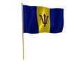 Barbados silk flag Royalty Free Stock Photo