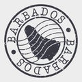 Barbados Stamp Postal. Map Silhouette Seal. Passport Round Design. Vector Icon. Design Retro Travel. Royalty Free Stock Photo