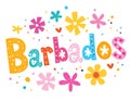 Barbados vector lettering decorative type