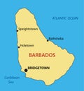 Barbados - vector map of country