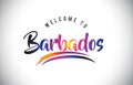 Barbados Welcome To Message in Purple Vibrant Modern Colors.