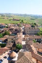 Barbaresco town aerial view, Langhe, Italy