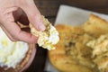 Barbari or Persian bread and strained yogurt Royalty Free Stock Photo