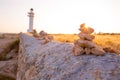 Barbaria cape Lighthouse in Formentera Balearic islands Royalty Free Stock Photo