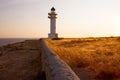 Barbaria cape Lighthouse in Formentera Balearic islands Royalty Free Stock Photo