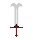 Barbarian Sword isolated. glaive warrior. Ancient blade saber. Slashing weapon Knight vector illustration