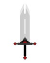 Barbarian Sword isolated. glaive warrior. Ancient blade saber. Slashing weapon Knight vector illustration