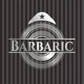 Barbaric silvery badge or emblem. Vector Illustration. Mosaic. EPS10