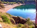 Barbarossa beach in Porto Azzurro, Italy Royalty Free Stock Photo