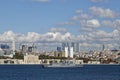 A barbarous Class Frigate of the Turkish Navy anchored in the Bosphorus Straits