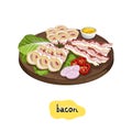 Barbecue bacon assorted on cutting board