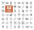 Barbecue and bbq grill icon set Royalty Free Stock Photo