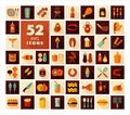 Barbecue and bbq grill icon set Royalty Free Stock Photo