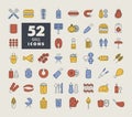 Barbecue and bbq grill isolated icon set Royalty Free Stock Photo