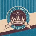 Barbecue BBQ grill logo stamp retro poster