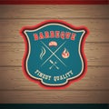 Barbecue BBQ grill logo stamp retro poster