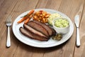 Barbecue beef brisket plate Royalty Free Stock Photo
