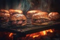 Barbecue beef burgers. Generate Ai