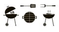 Barbecue black element, BBQ Time Grill icon on white background